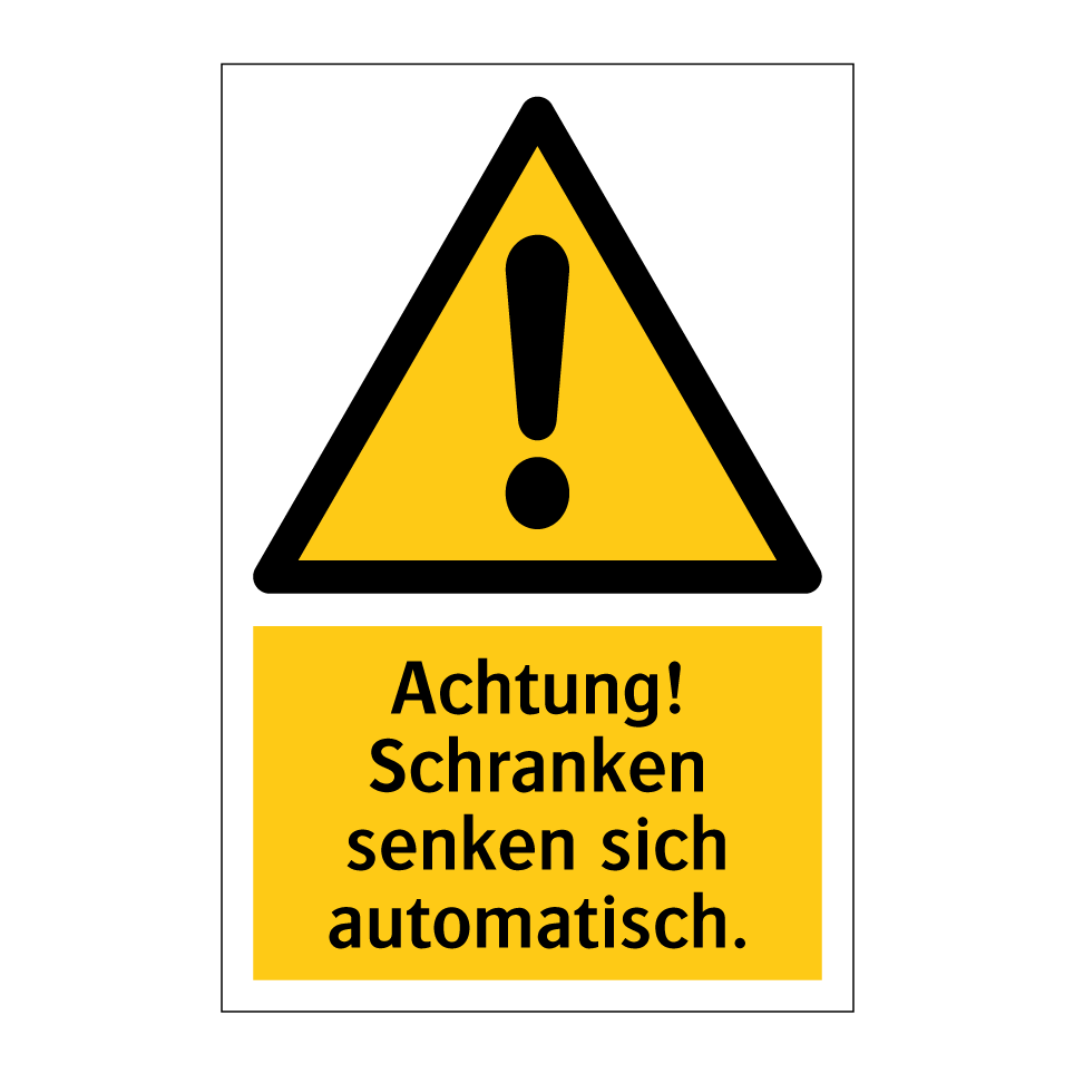 Achtung! Schranken senken sich automatisch.