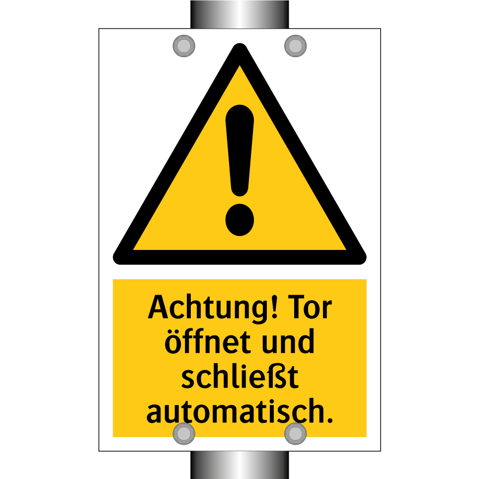 Achtung! Tor öffnet und schließt automatisch.