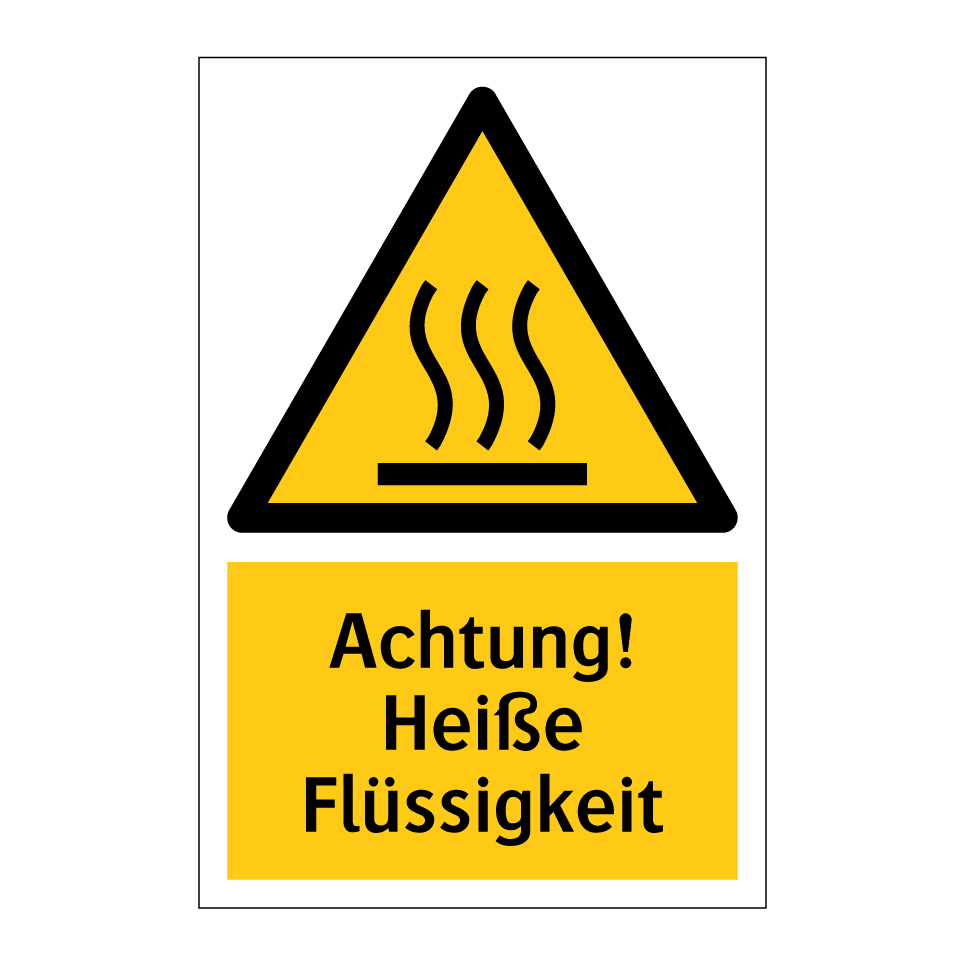 Achtung! Heiße Flüssigkeit