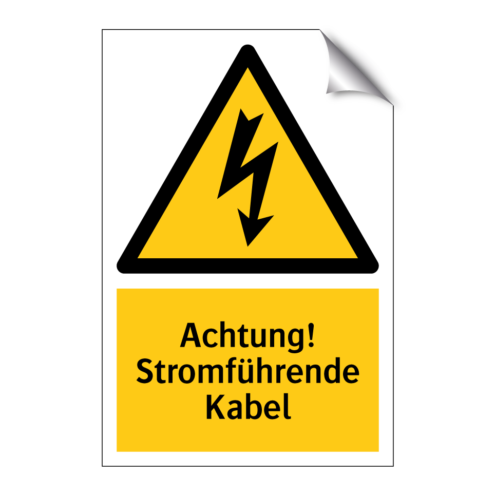 Achtung! Stromführende Kabel