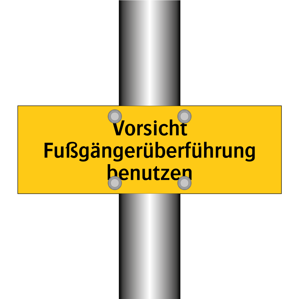Vorsicht Fußgängerüberführung benutzen