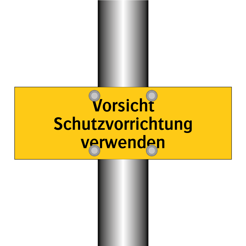 Vorsicht Schutzvorrichtung verwenden