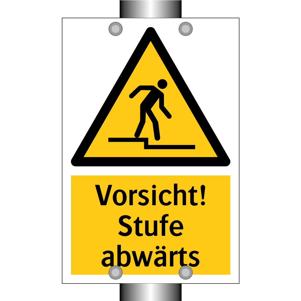 Vorsicht! Stufe abwärts