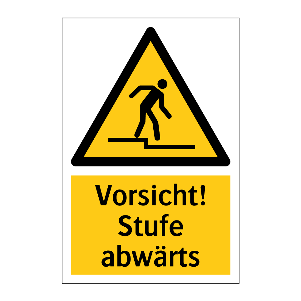 Vorsicht! Stufe abwärts