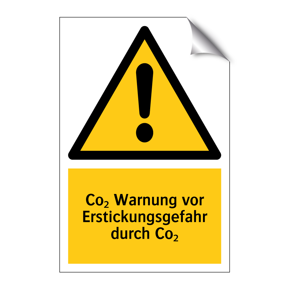 Co₂ Warnung vor Erstickungsgefahr durch Co₂
