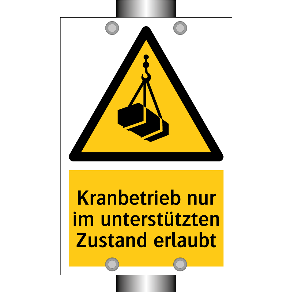 Kranbetrieb nur im unterstützten Zustand erlaubt