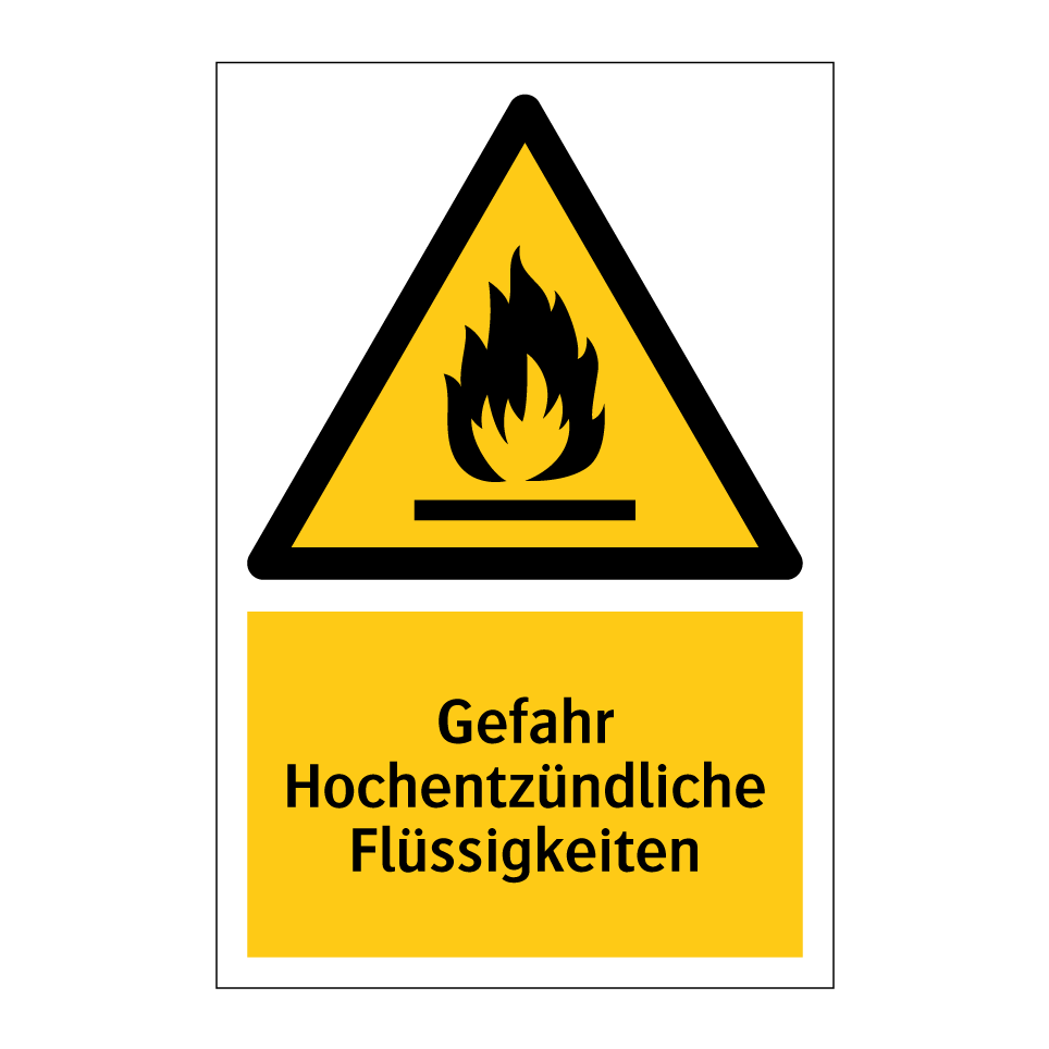 Gefahr Hochentzündliche Flüssigkeiten