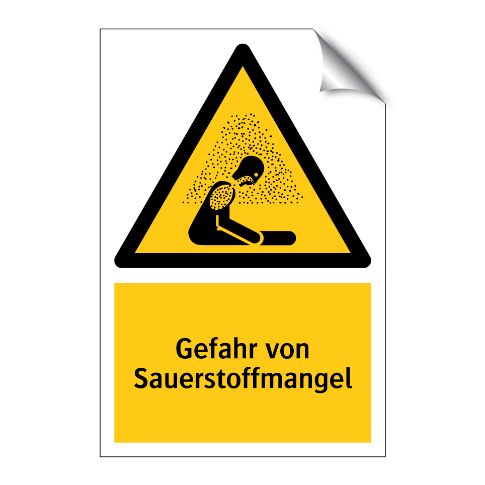 Gefahr von Sauerstoffmangel
