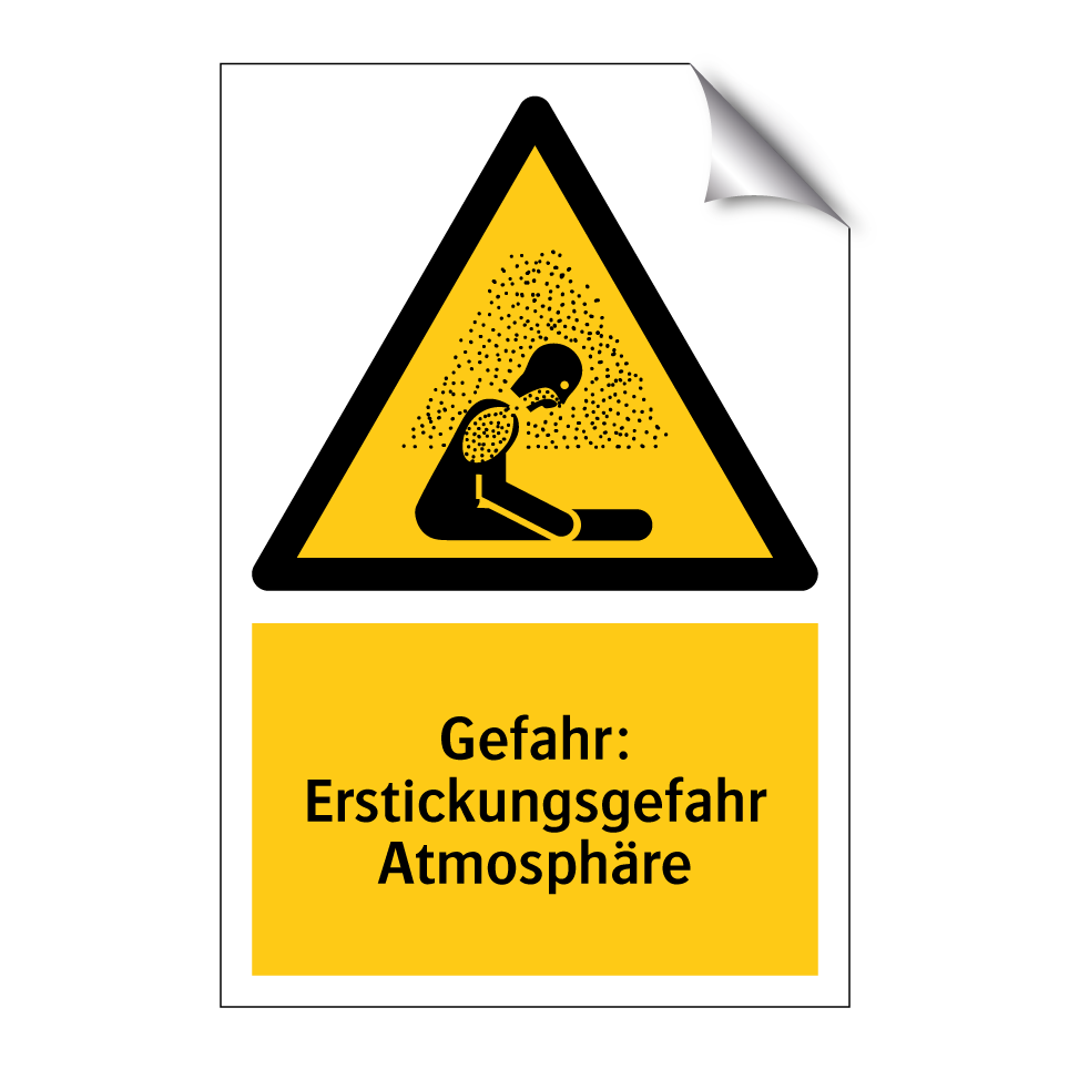 Gefahr: Erstickungsgefahr Atmosphäre