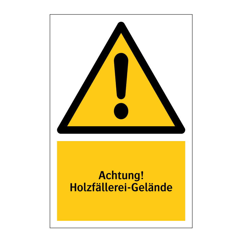 Achtung! Holzfällerei-Gelände