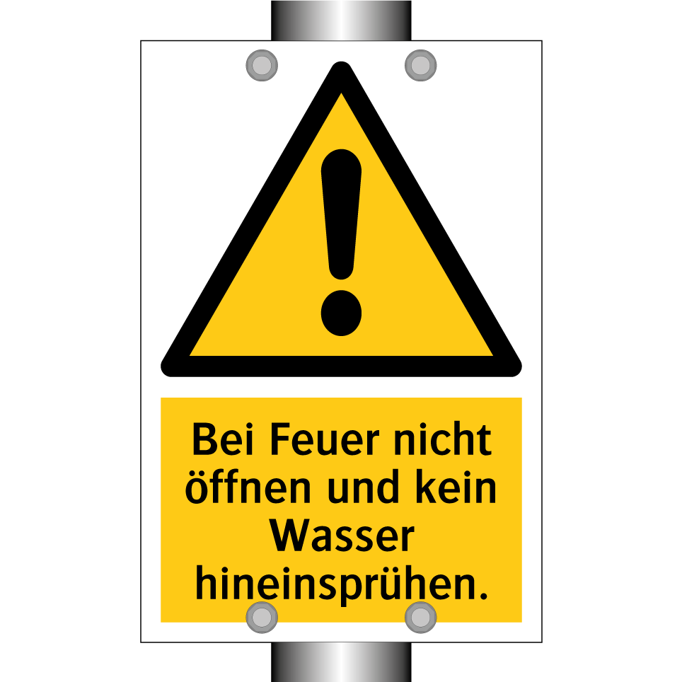 Bei Feuer nicht öffnen und kein Wasser hineinsprühen.