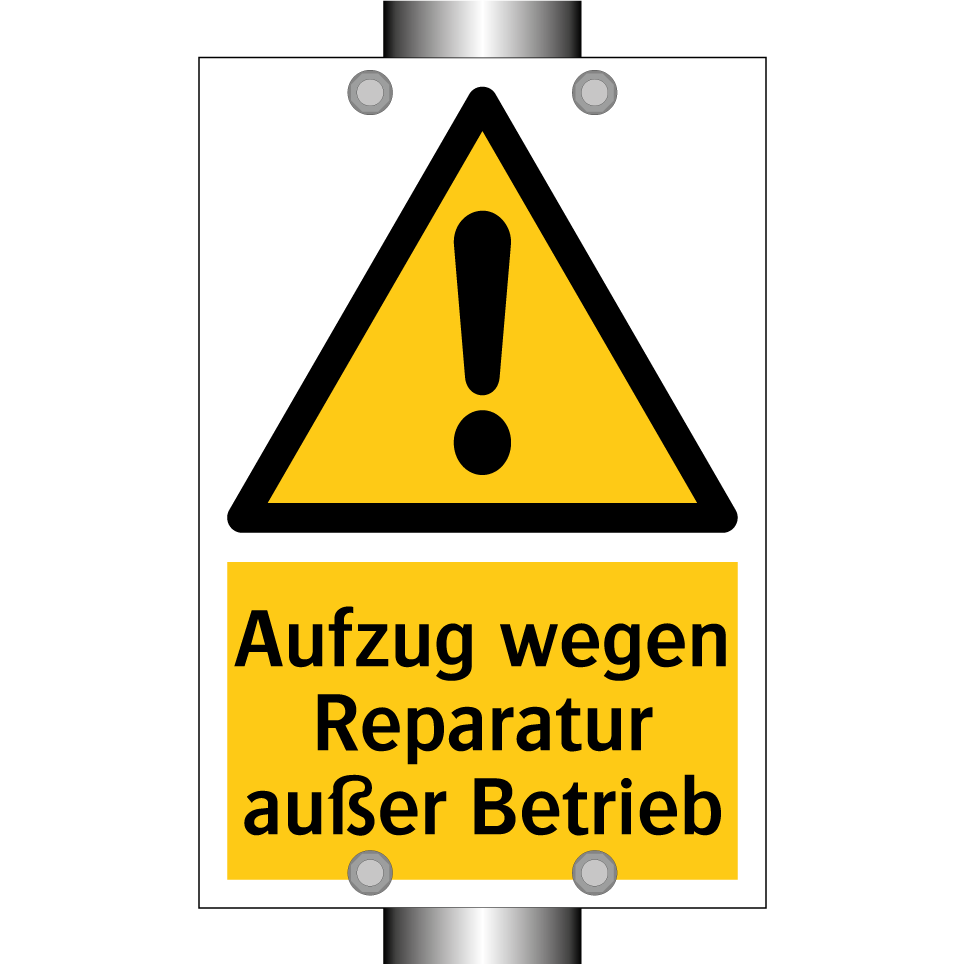 Aufzug wegen Reparatur außer Betrieb