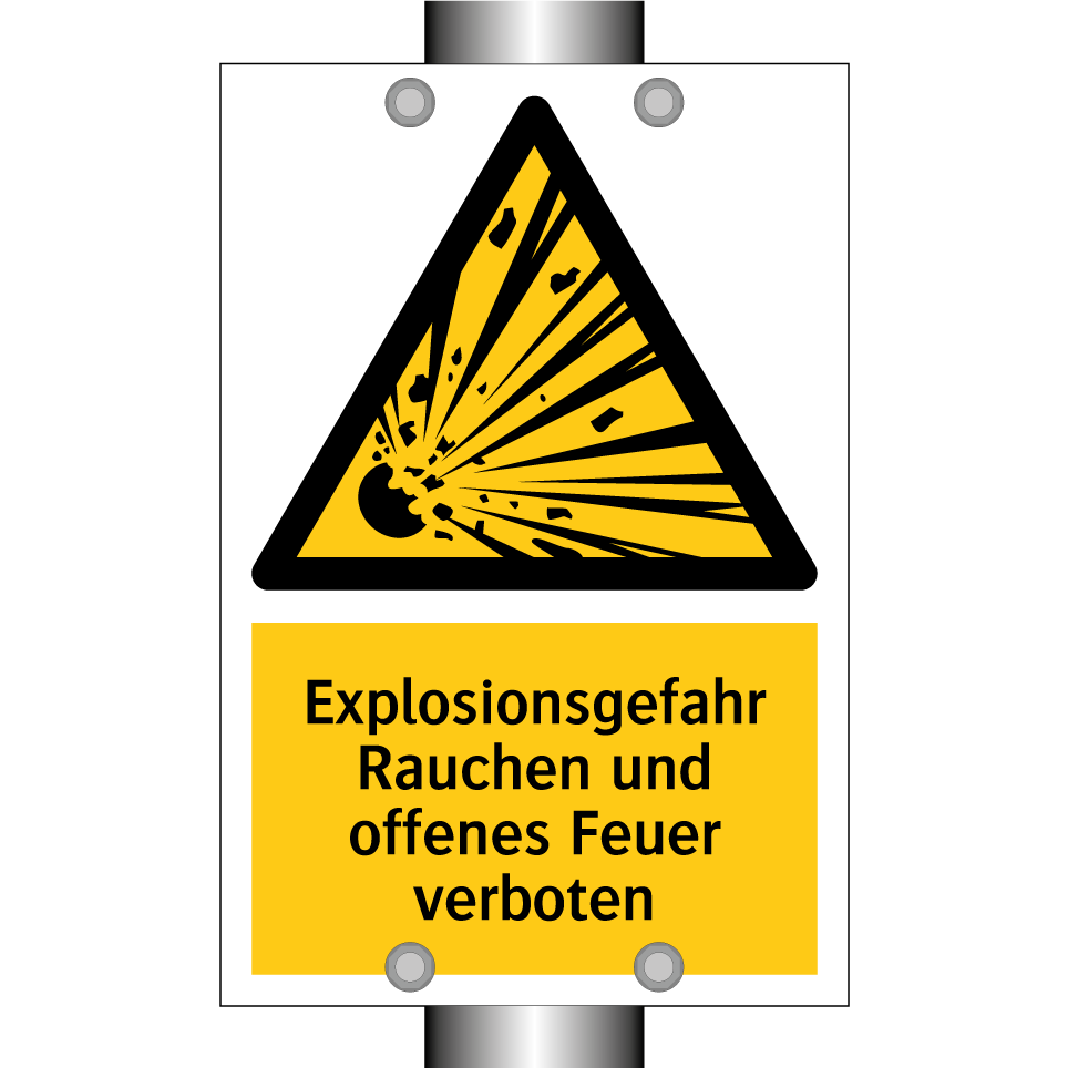 Explosionsgefahr Rauchen und offenes Feuer verboten