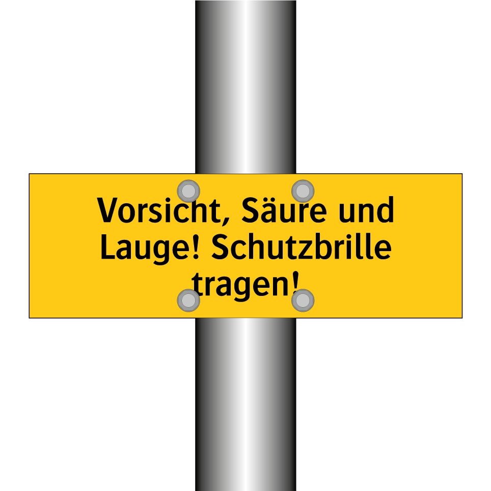 Vorsicht, Säure und Lauge! Schutzbrille tragen!