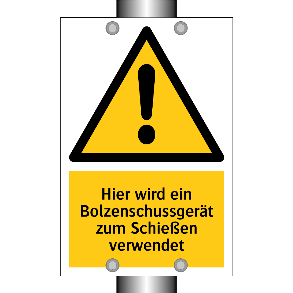 Hier wird ein Bolzenschussgerät zum Schießen verwendet