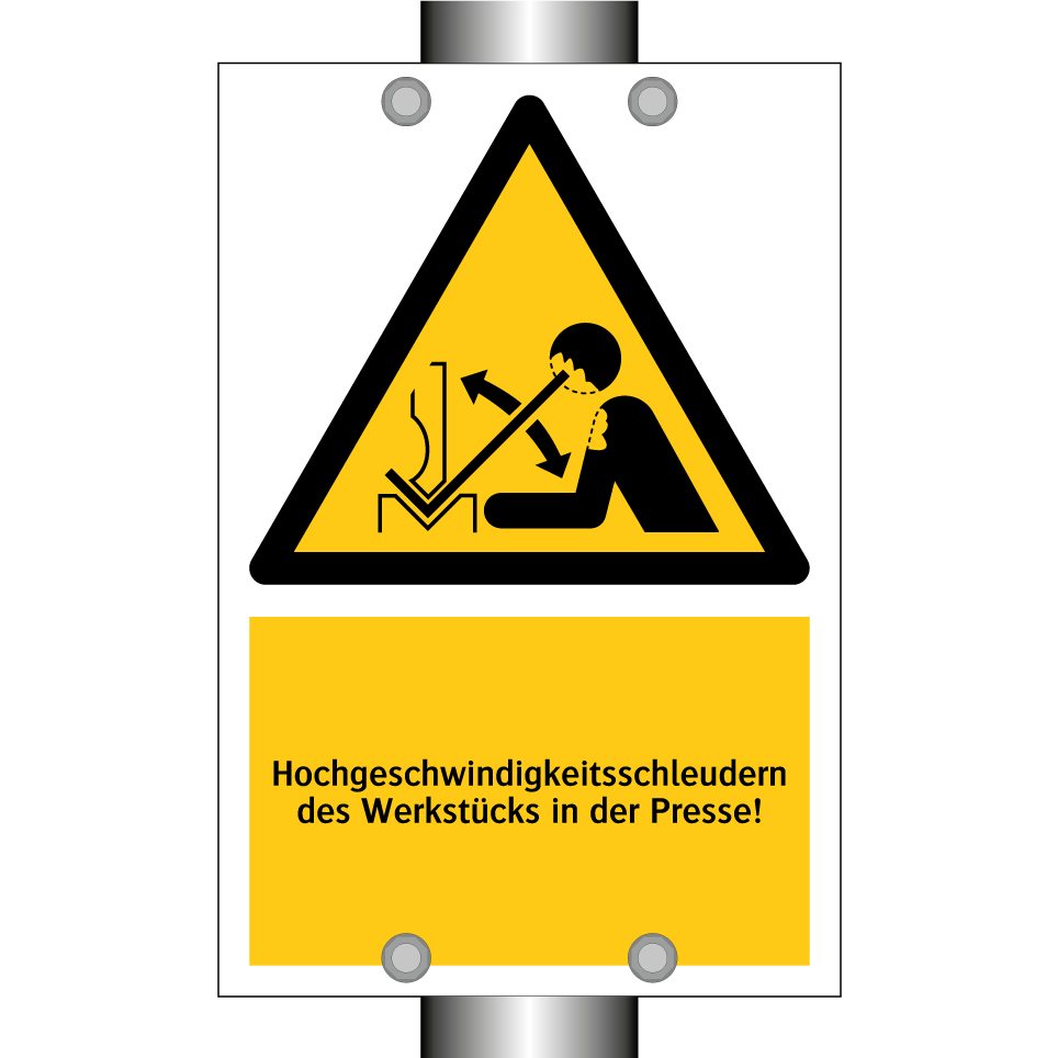 Hochgeschwindigkeitsschleudern des Werkstücks in der Presse!