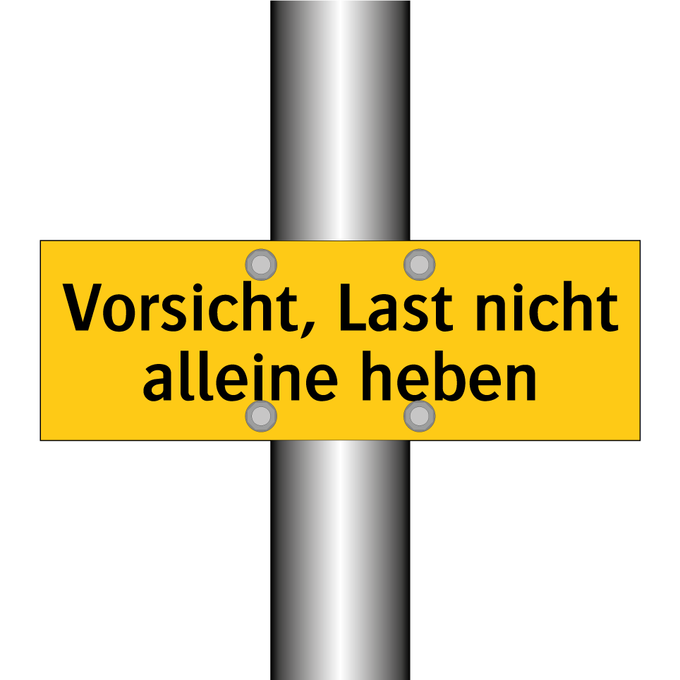Vorsicht, Last nicht alleine heben