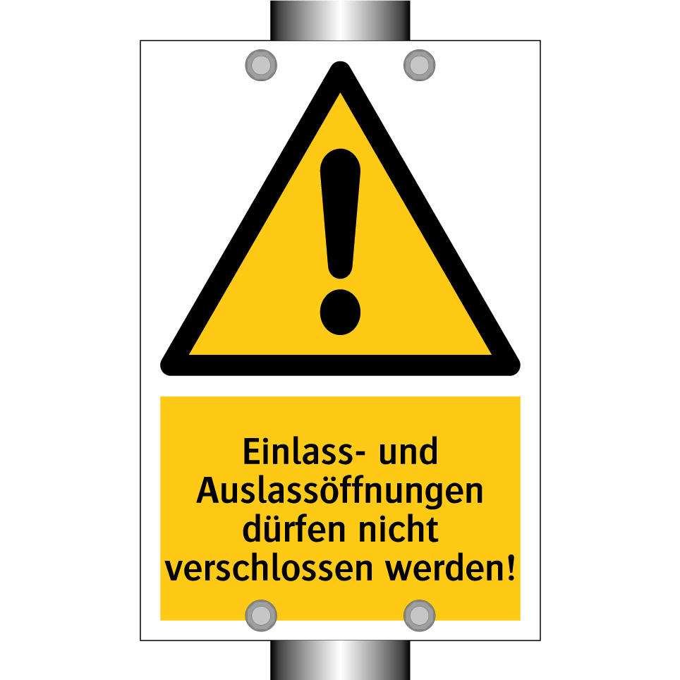 Einlass- und Auslassöffnungen dürfen nicht verschlossen werden!