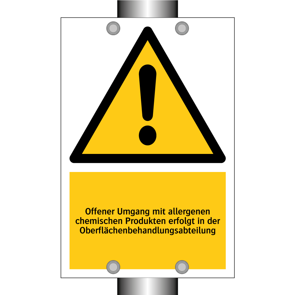Offener Umgang mit allergenen chemischen Produkten erfolgt in der Oberflächenbehandlungsabteilung