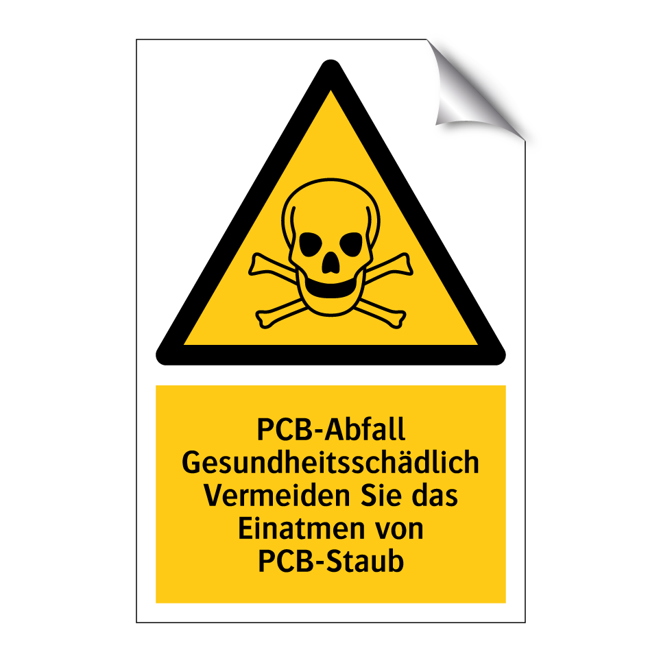 PCB-Abfall Gesundheitsschädlich Vermeiden Sie das Einatmen von PCB-Staub