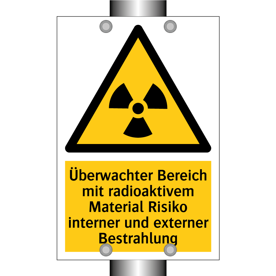 Überwachter Bereich mit radioaktivem Material Risiko interner und externer Bestrahlung