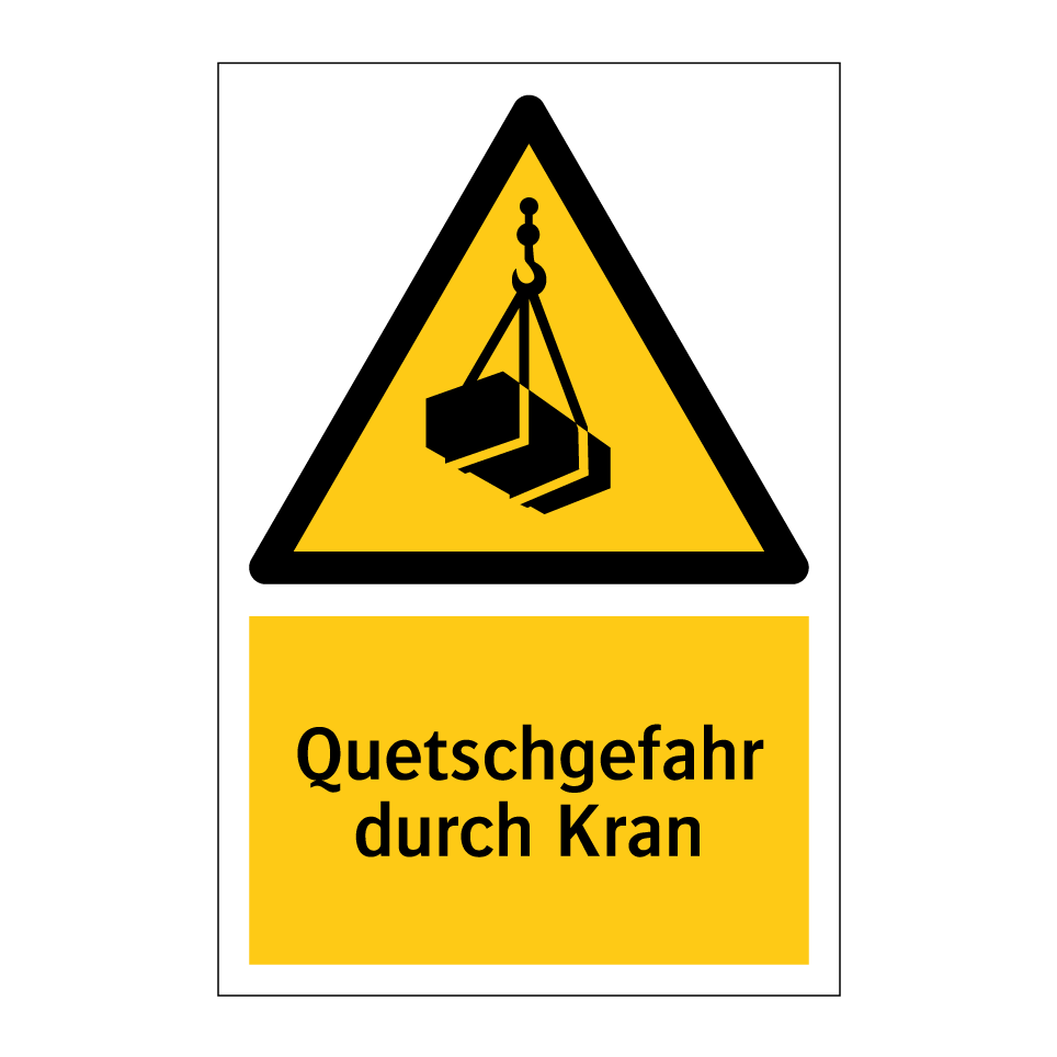 Quetschgefahr durch Kran