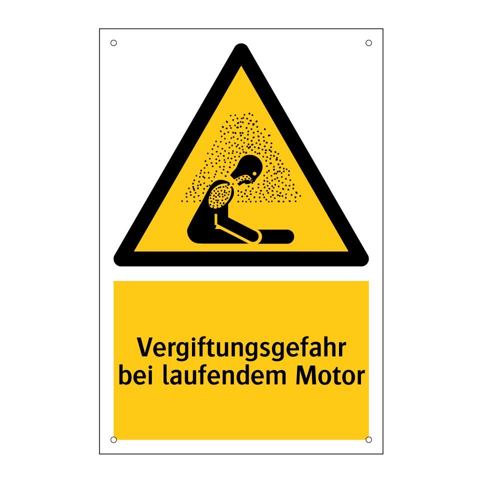 Vergiftungsgefahr bei laufendem Motor