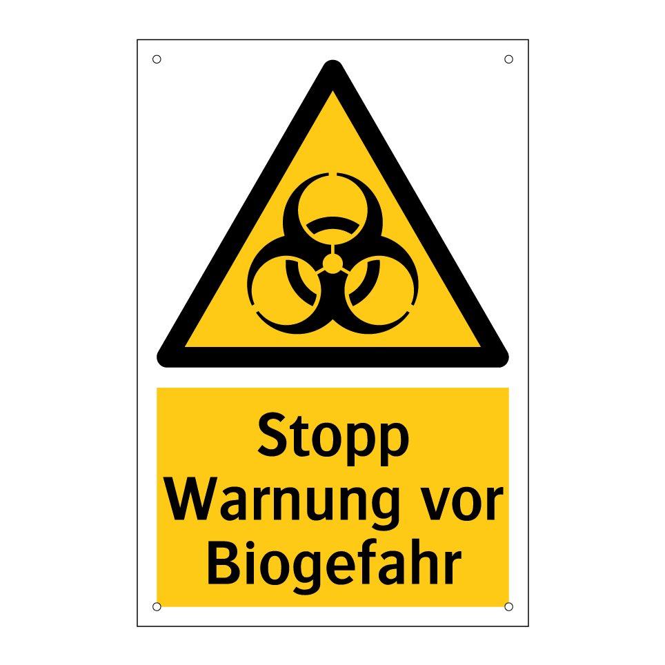 Stopp Warnung vor Biogefahr