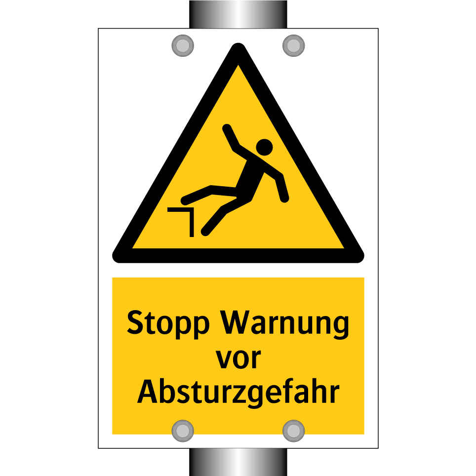 Stopp Warnung vor Absturzgefahr