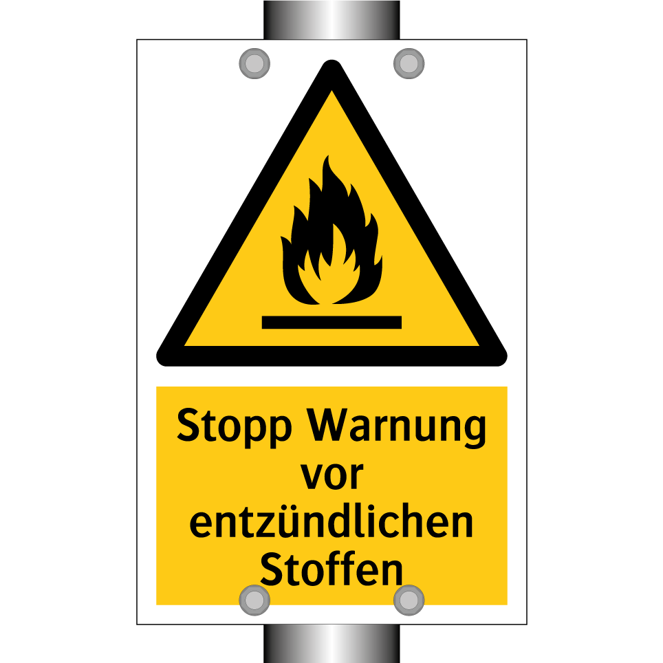 Stopp Warnung vor entzündlichen Stoffen