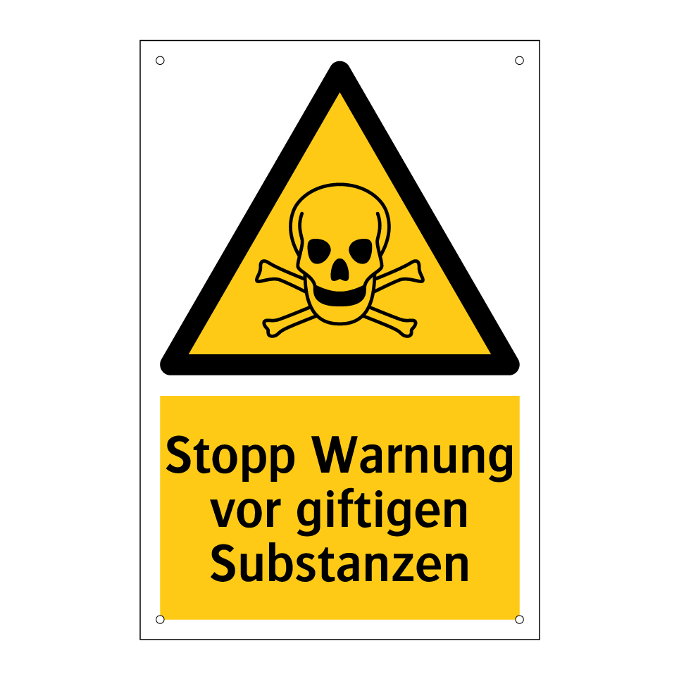 Stopp Warnung vor giftigen Substanzen