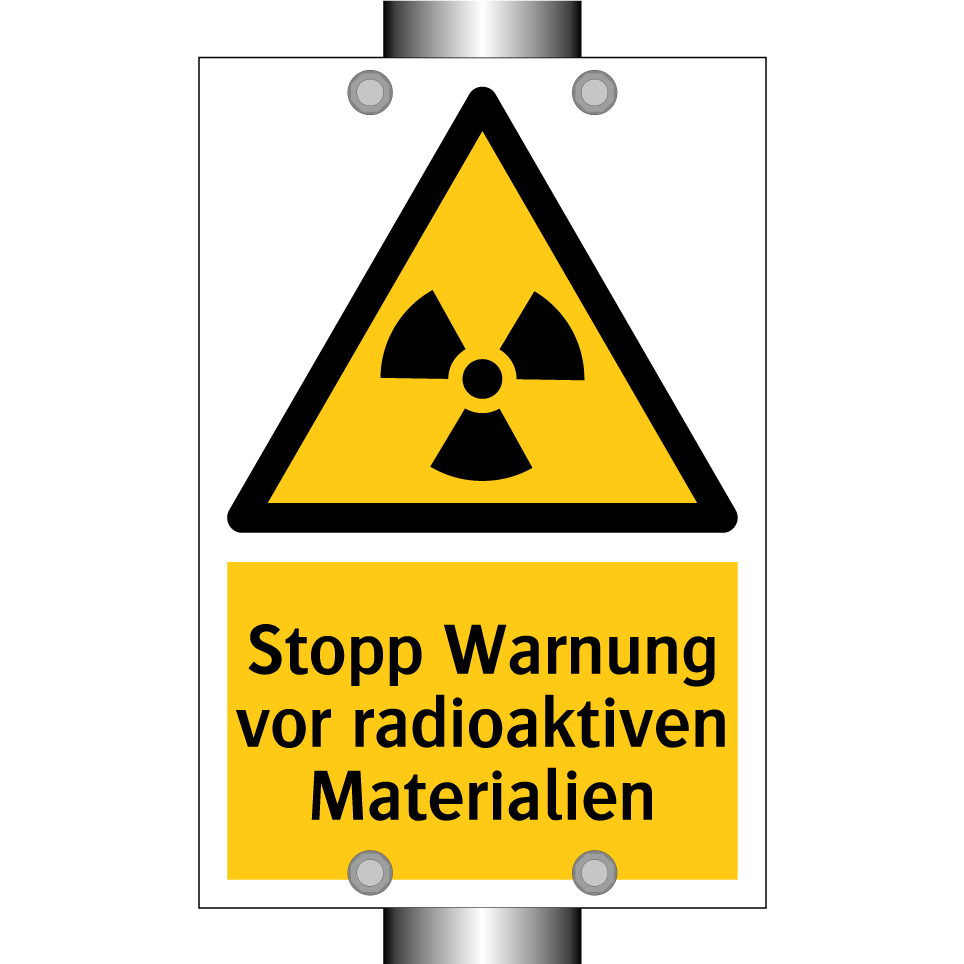 Stopp Warnung vor radioaktiven Materialien
