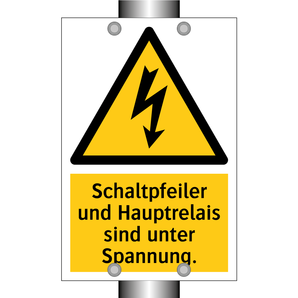 Schaltpfeiler und Hauptrelais sind unter Spannung.