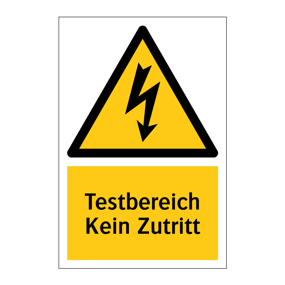 Testbereich Kein Zutritt