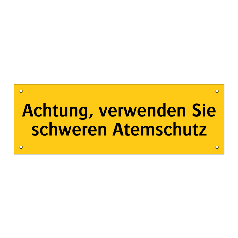 Achtung, verwenden Sie schweren Atemschutz