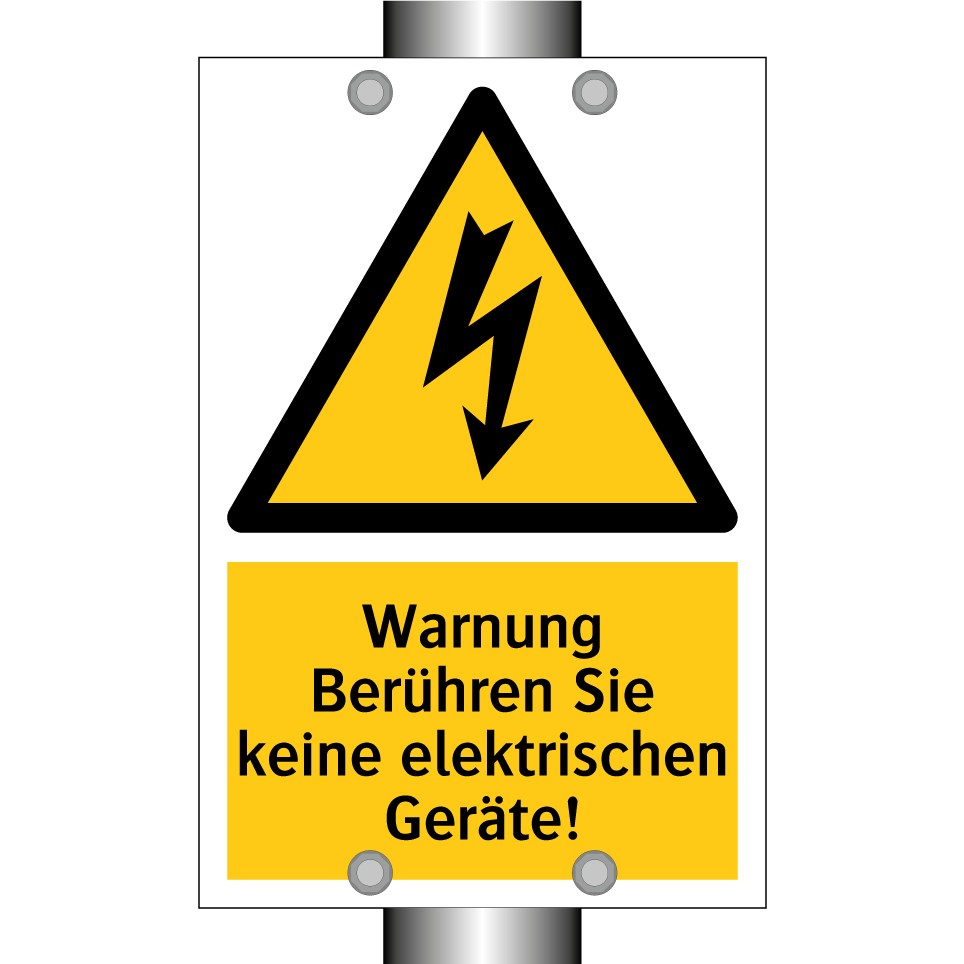 Warnung Berühren Sie keine elektrischen Geräte!