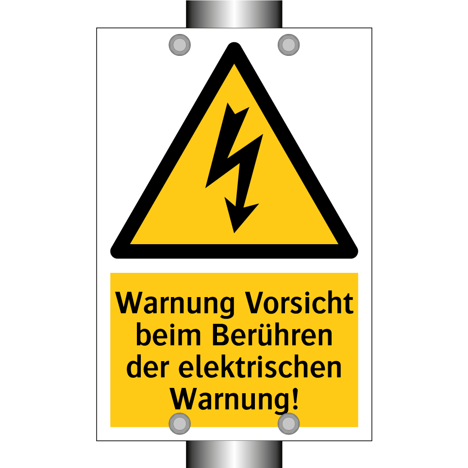 Warnung Vorsicht beim Berühren der elektrischen Warnung!