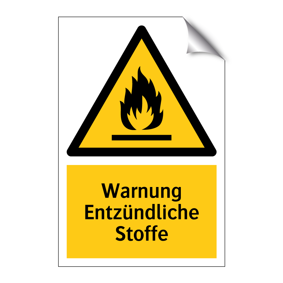 Warnung Entzündliche Stoffe