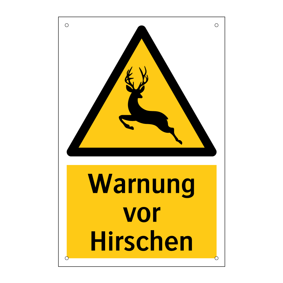 Warnung vor Hirschen