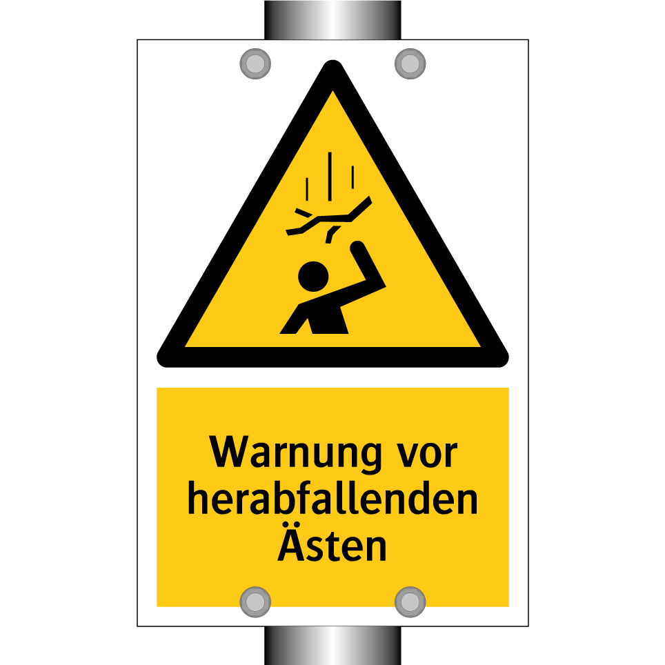 Warnung vor herabfallenden Ästen