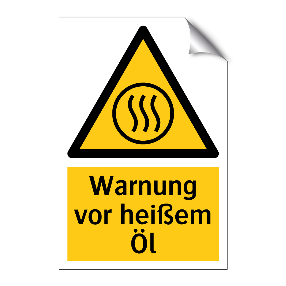 Warnung vor heißem Öl