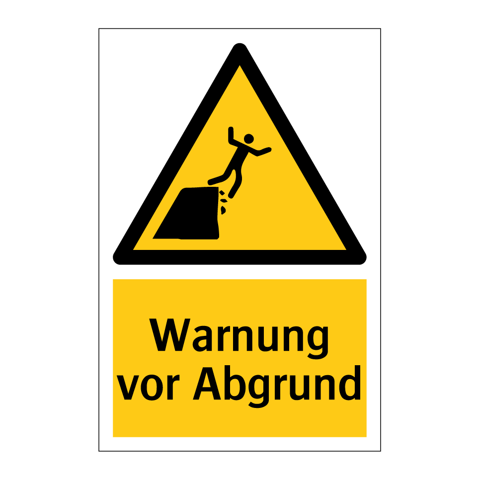 Warnung vor Abgrund
