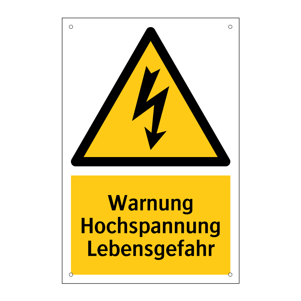 Warnung Hochspannung Lebensgefahr