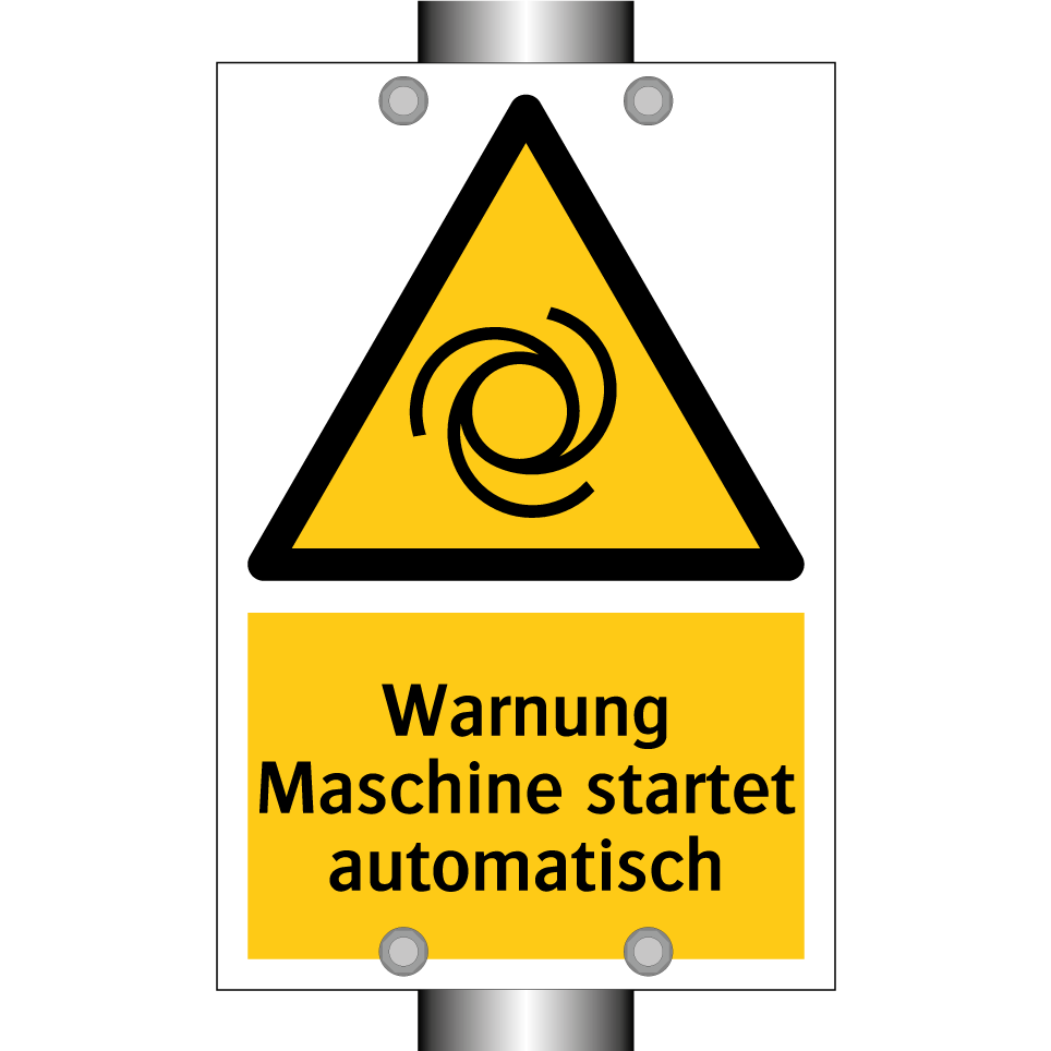Warnung Maschine startet automatisch