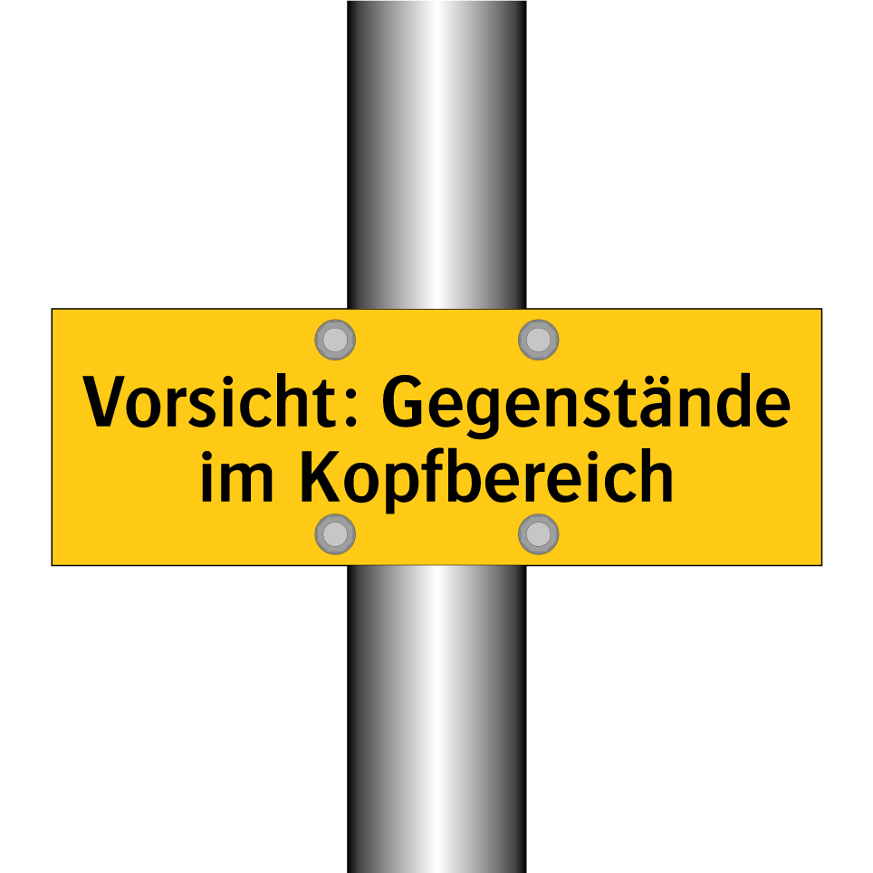 Vorsicht: Gegenstände im Kopfbereich