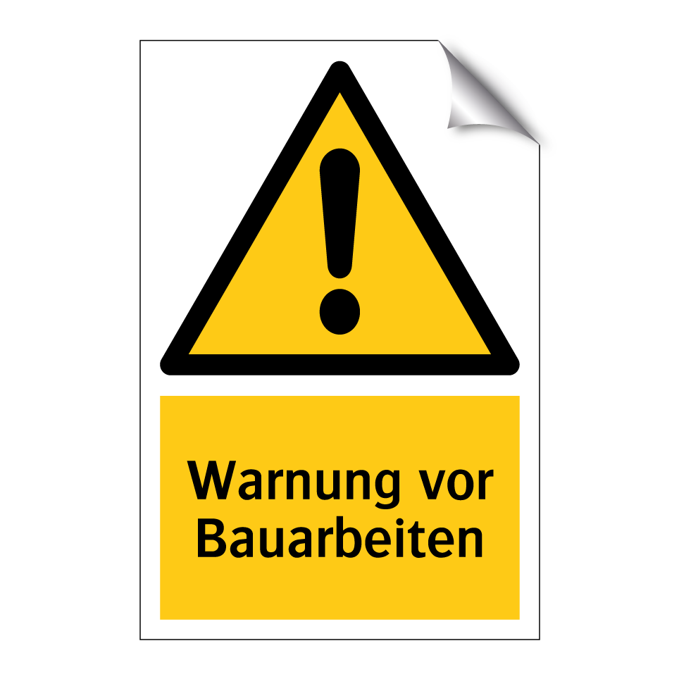 Warnung vor Bauarbeiten