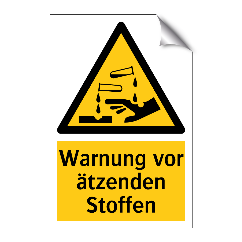 Warnung vor ätzenden Stoffen