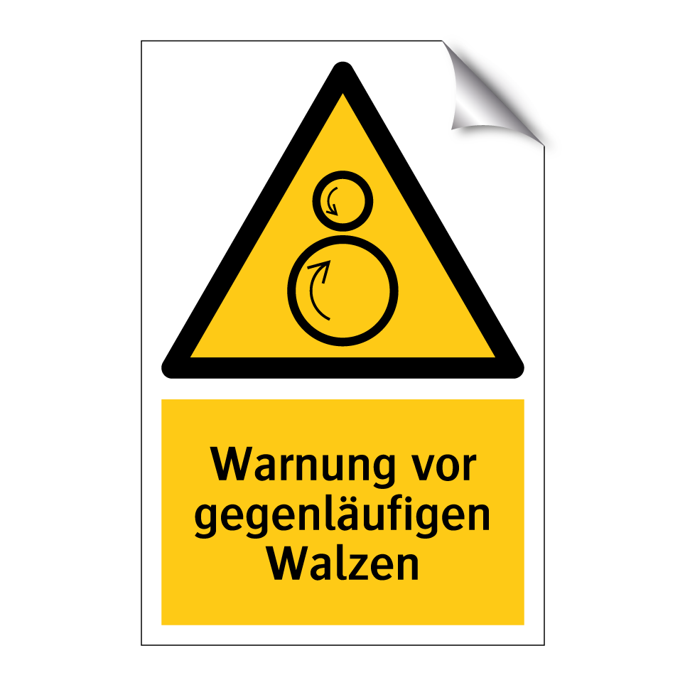 Warnung vor gegenläufigen Walzen