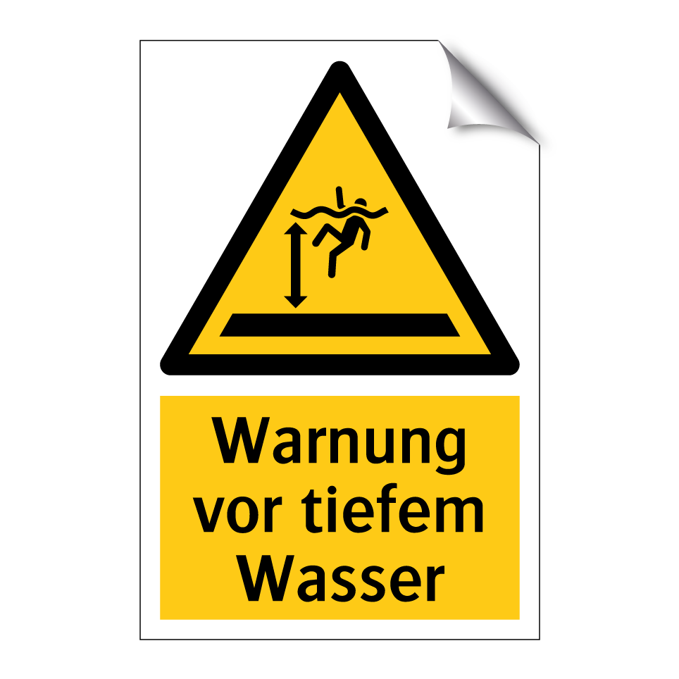 Warnung vor tiefem Wasser