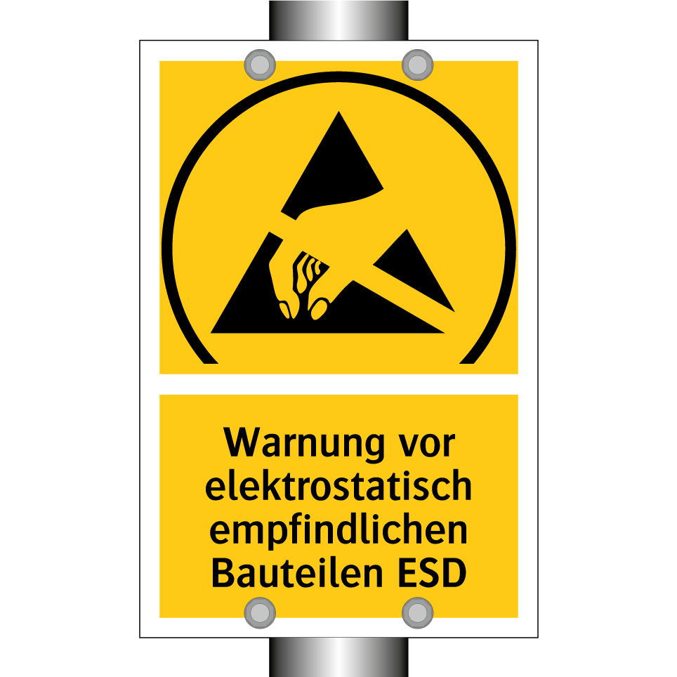 Warnung vor elektrostatisch empfindlichen Bauteilen ESD